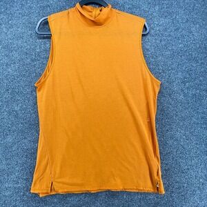 G Star Raw Shirt Womens XL Orange Slim Funnel T Mock Neck Casual Performance